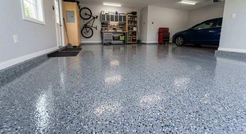 Speckled Garage Floor Painting in Frederick, MD