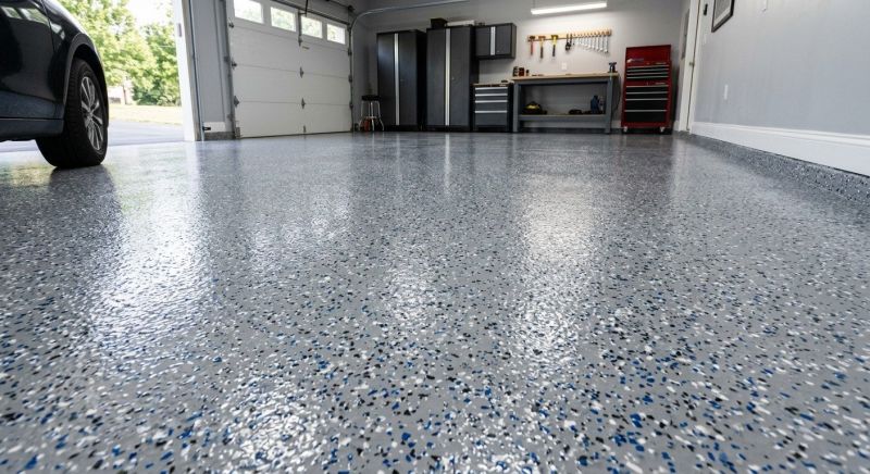 Speckled Garage Floor Painting in Alexandria, VA
